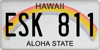 HI license plate ESK811