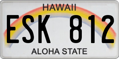HI license plate ESK812