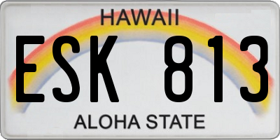 HI license plate ESK813