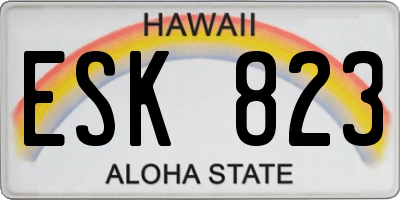 HI license plate ESK823