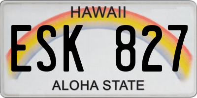 HI license plate ESK827