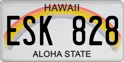 HI license plate ESK828