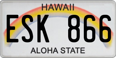 HI license plate ESK866