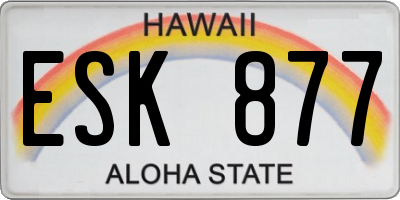 HI license plate ESK877