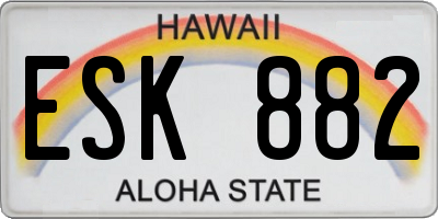HI license plate ESK882