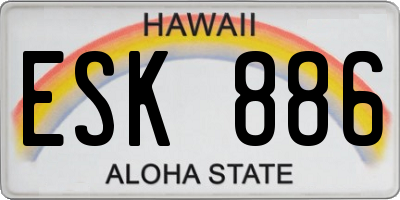 HI license plate ESK886
