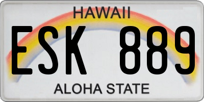 HI license plate ESK889