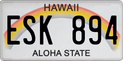 HI license plate ESK894