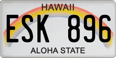 HI license plate ESK896