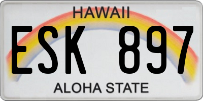 HI license plate ESK897