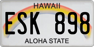 HI license plate ESK898