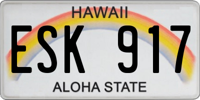 HI license plate ESK917