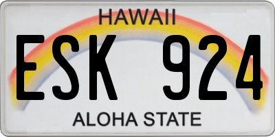 HI license plate ESK924