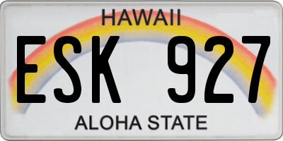 HI license plate ESK927