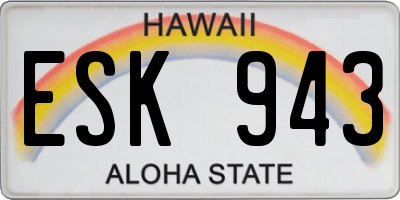 HI license plate ESK943