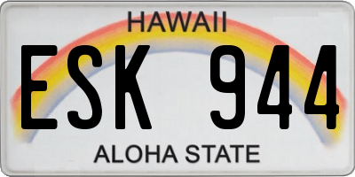 HI license plate ESK944
