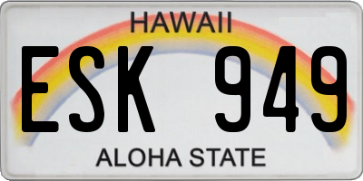 HI license plate ESK949