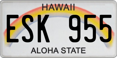 HI license plate ESK955