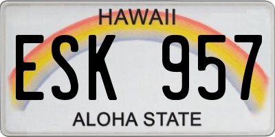 HI license plate ESK957