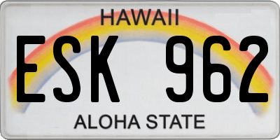 HI license plate ESK962