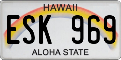 HI license plate ESK969