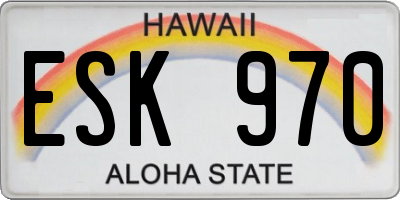 HI license plate ESK970