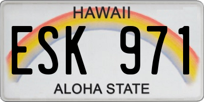 HI license plate ESK971