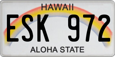 HI license plate ESK972