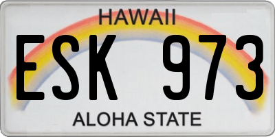 HI license plate ESK973