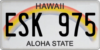 HI license plate ESK975