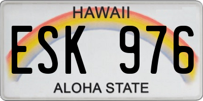 HI license plate ESK976