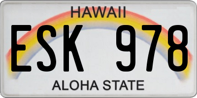 HI license plate ESK978