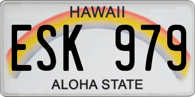 HI license plate ESK979