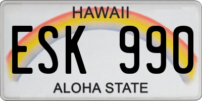 HI license plate ESK990
