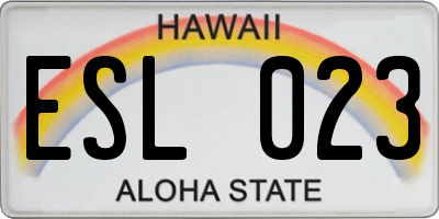 HI license plate ESL023