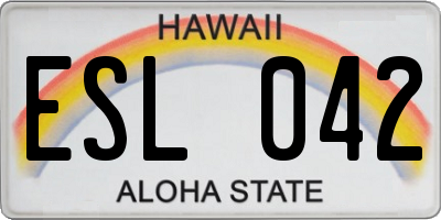 HI license plate ESL042