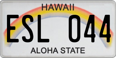 HI license plate ESL044