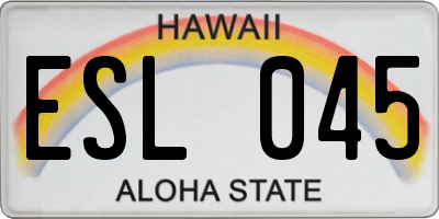 HI license plate ESL045