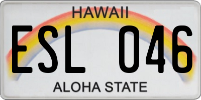 HI license plate ESL046