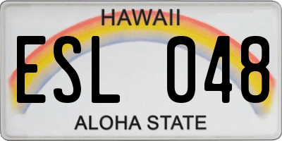 HI license plate ESL048