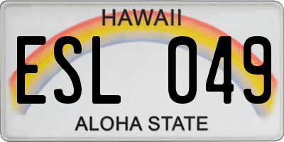 HI license plate ESL049