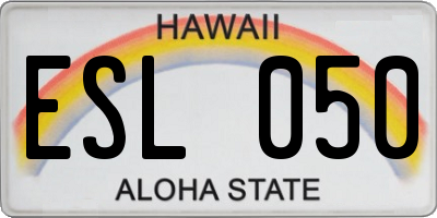 HI license plate ESL050