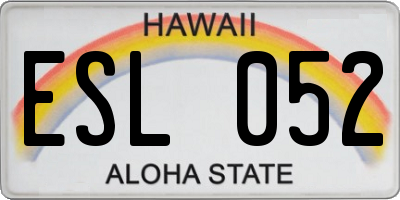 HI license plate ESL052