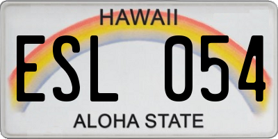HI license plate ESL054