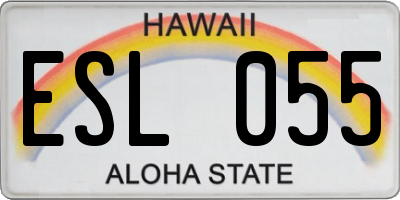 HI license plate ESL055