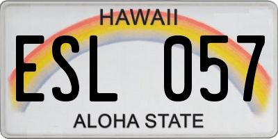 HI license plate ESL057