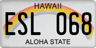HI license plate ESL068