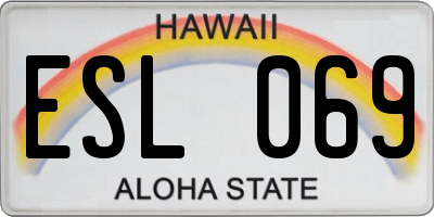 HI license plate ESL069
