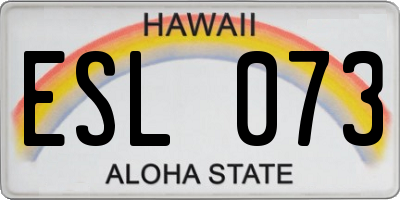 HI license plate ESL073