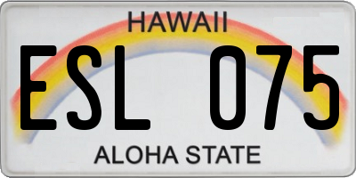 HI license plate ESL075